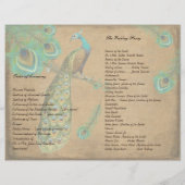 Programme de mariage aux plumes de paon Bordures b (Dos)