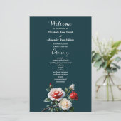 Programme de mariage aux roses blanches et roses f (Debout devant)