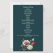 Programme de mariage aux roses blanches et roses f (Dos)