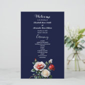 Programme de mariage aux roses blanches et roses f (Debout devant)