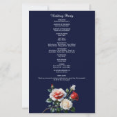 Programme de mariage aux roses blanches et roses f (Dos)