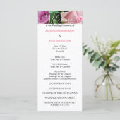 Programme de mariage aux roses roses (Debout devant)