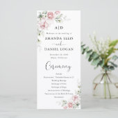 Programme de mariage aux roses roses blush (Debout devant)