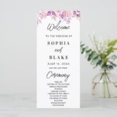 Programme de mariage aux roses roses et au feuilla (Debout devant)