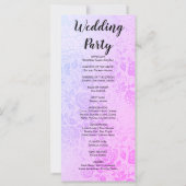 Programme de mariage aux roses roses et violettes (Dos)