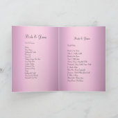 Programme de mariage aux roses roses vintage (Intérieur)