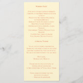 Programme de mariage aux teintes douces de coucher (Dos)