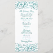 Programme de mariage aux tourbillons bleus / turqu (Dos)