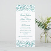 Programme de mariage aux tourbillons bleus / turqu (Debout devant)