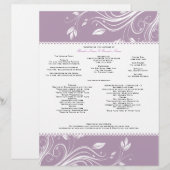 Programme de mariage aux tourbillons floraux lavan (Devant / Derrière)