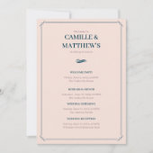 Programme de mariage avec bordure rose (Devant)