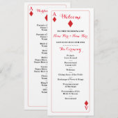 Programme de mariage avec cartes à jouer Diamond C (Devant / Derrière)