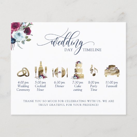 Programme de mariage avec chronologie de couleur b (Devant)