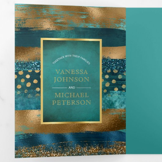 Programme de mariage avec des traits de pinceau sa (Intérieur en premier)