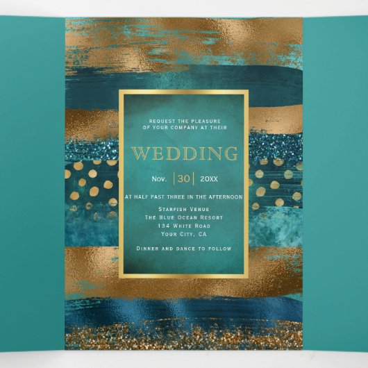 Programme de mariage avec des traits de pinceau sa (Intérieur au milieu)