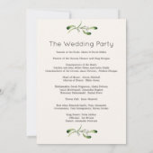 Programme de mariage avec feuillage vert Poinsetti (Dos)