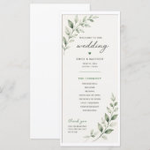 Programme de mariage avec feuilles (Devant / Derrière)