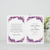 Programme de mariage avec fleurs. Cérémonie d'égli (Debout devant)