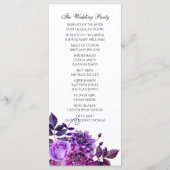 Programme de mariage avec fleurs violettes Cérémon (Dos)