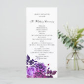 Programme de mariage avec fleurs violettes Cérémon (Debout devant)