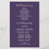 Programme de mariage avec guirlandes violettes (Dos)