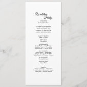 Programme de mariage avec l'aquarelle turquoise (Dos)