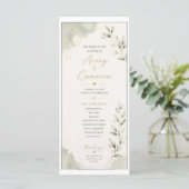 Programme de mariage avec nuages et feuilles (Debout devant)