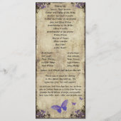 Programme de mariage avec papillon pourpre à doubl (Dos)