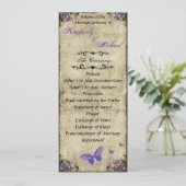 Programme de mariage avec papillon pourpre à doubl (Debout devant)