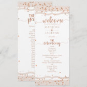 Programme de mariage avec rayures de sable et conf (Devant / Derrière)