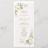 Programme de mariage avec roses blanches (Devant)