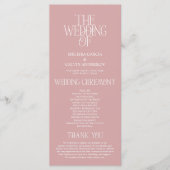 Programme de mariage avec typographie élégante ros (Devant)