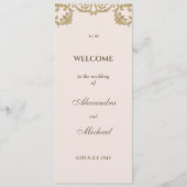 Programme de mariage baroque Vintage rose beige (Devant)