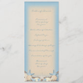 Programme de mariage Beaux coquilles de plage trop (Dos)