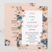 Programme de mariage beige et bleu-Dusty - Beige F (Devant / Derrière)