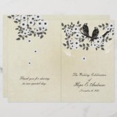 Programme de mariage bi-plié pour parchemin vintag (Devant / Derrière)