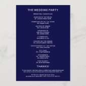 Programme de mariage bienvenue calligraphie bleu m (Dos)