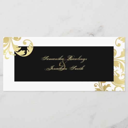 Programme de mariage - Black White Gold Shimmer Fl (Devant)
