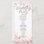 Programme de mariage blanc aux feuilles roses et v (Dos)