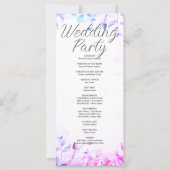 Programme de mariage blanc aux feuilles roses viol (Dos)