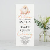 Programme de mariage blanc avec citrouille et feui (Debout devant)