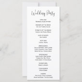 Programme de mariage blanc avec jarre Mason et fle (Dos)