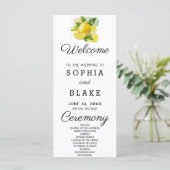 Programme de mariage blanc avec verdure et citron (Debout devant)