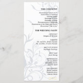 Programme de mariage - Blanc Bleu Contraste Floral (Dos)