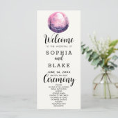 Programme de mariage blanc Boho rose et blanc sous (Debout devant)