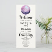 Programme de mariage blanc Boho rose et blanc sous (Debout devant)