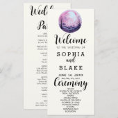 Programme de mariage blanc Boho rose et blanc sous (Devant / Derrière)