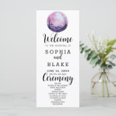 Programme de mariage blanc Boho rose et blanc sous (Debout devant)