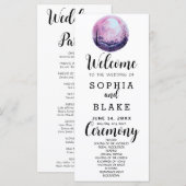Programme de mariage blanc Boho rose et blanc sous (Devant / Derrière)