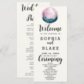 Programme de mariage blanc Boho rose et blanc sous (Devant / Derrière)